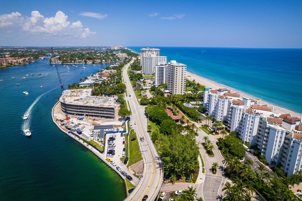 Aerial view of Boca Raton, Florida.